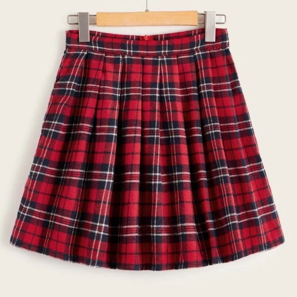 SHEIN Dresses & Skirts - Plus Tartan A-line Plaid Schoolgirl Skirt NWT